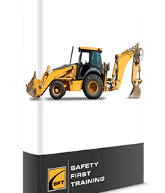 A yellow and black construction truck on top of a white book.