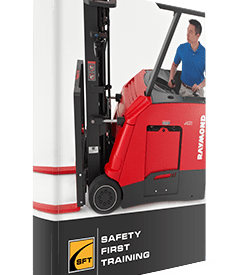 A forklift is shown with the operator in front of it.