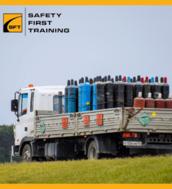 Truck delivering dangerous goods