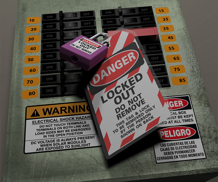 Danger Lockout Tagout Training Certification - locked out 3D model for sale.